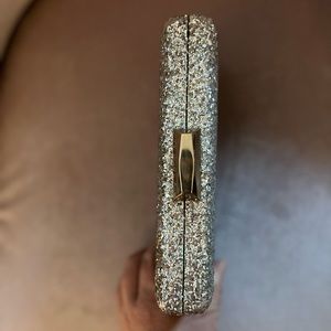 Black and silver ombre sparkly clutch